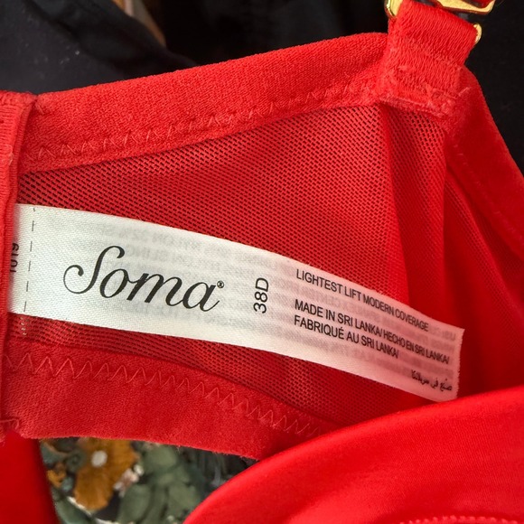 Women's Soma‎ Bra Size 38D Red pushup bra - Picture 3 of 6